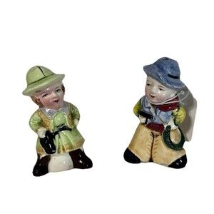 Vintage Salt and Pepper Shakers Cowboy and Cowgirl Granny-Core Very Cute